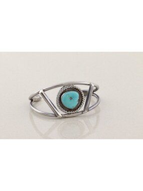 Sterling Silver Natural Turquoise Cuff Bracelet Size 7" Adjustable